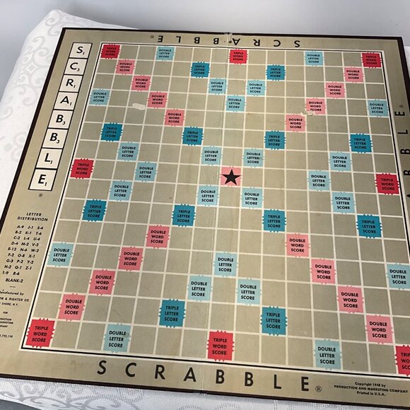 Vintage Selchow & Righter Scrabble Board Game Complete Set 1953 - Picture 2 of 5